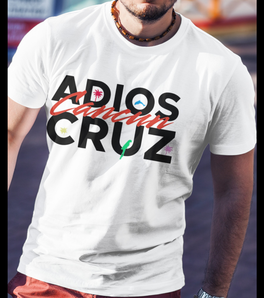 Adios Cancun Cruz Tropical Palms And Waves T-Shirt