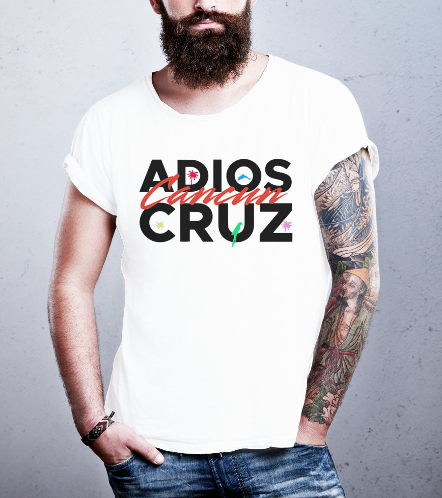 Adios Cancun Cruz Tropical Palms And Waves T-Shirt