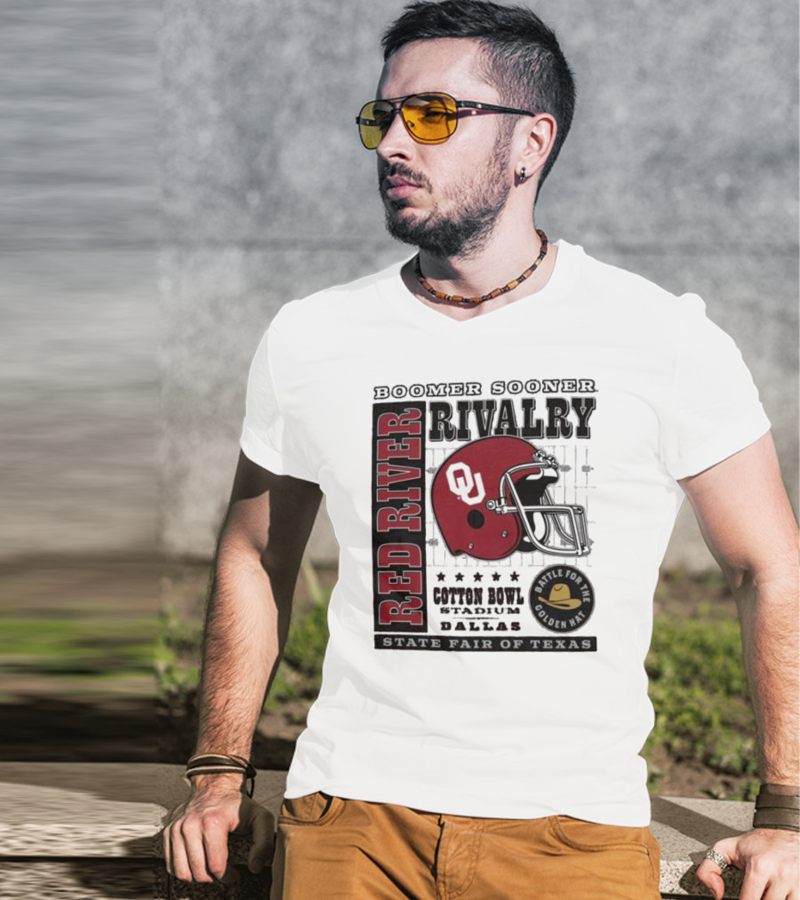 Boomer Sooner Red River Rivalry Cotton Bowl State Fair Of Texas Battle For The Golden Hat T-Shirt