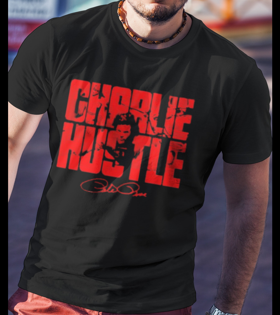 Charlie Hustle Cincinnati Reds Pete Rose Signature T-Shirt