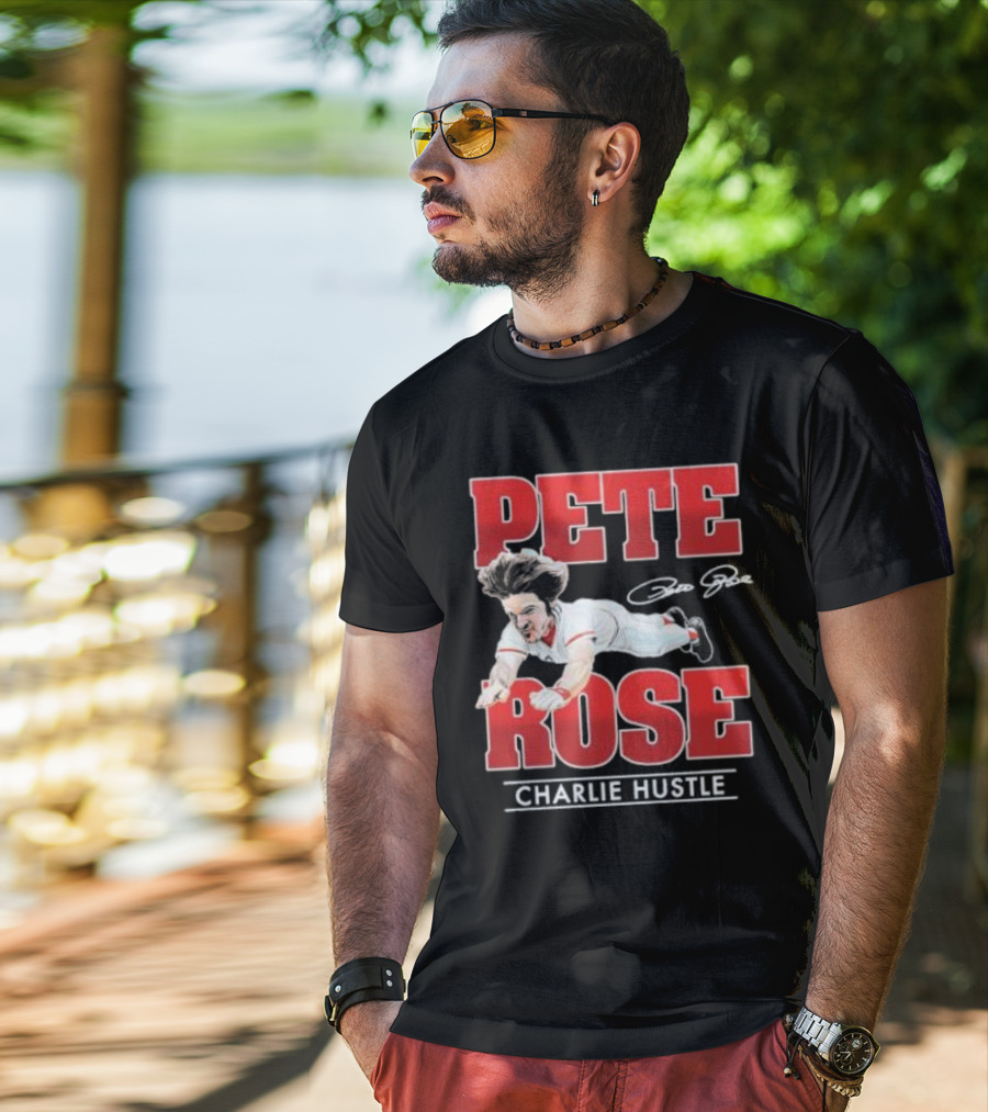 Pete Rose Charlie Hustle Diving Player T-Shirt
