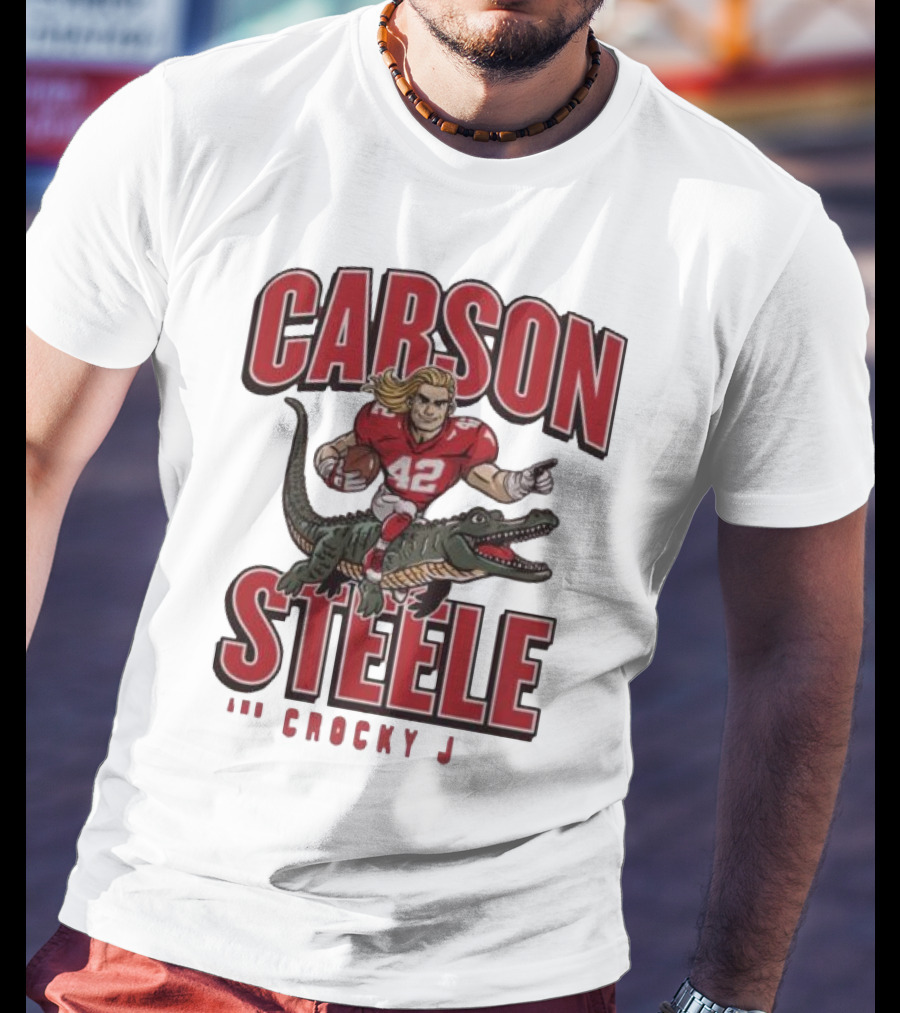 Carson Steele Riding Crocky J Football Kansas City Chiefs T-Shirt