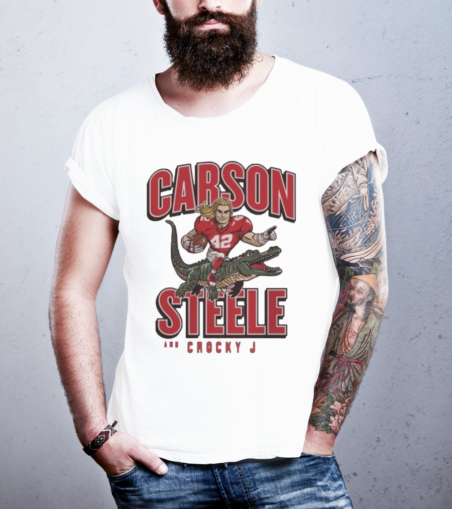 Carson Steele Riding Crocky J Football Kansas City Chiefs T-Shirt