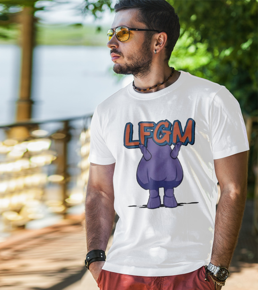 Grimace LFGM New York Mets Character Holding Letters T-Shirt