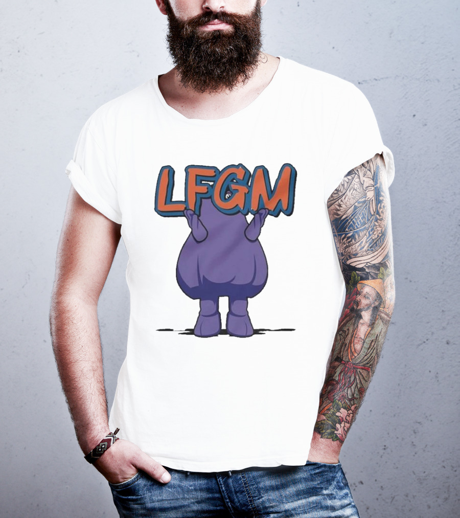 Grimace LFGM New York Mets Character Holding Letters T-Shirt