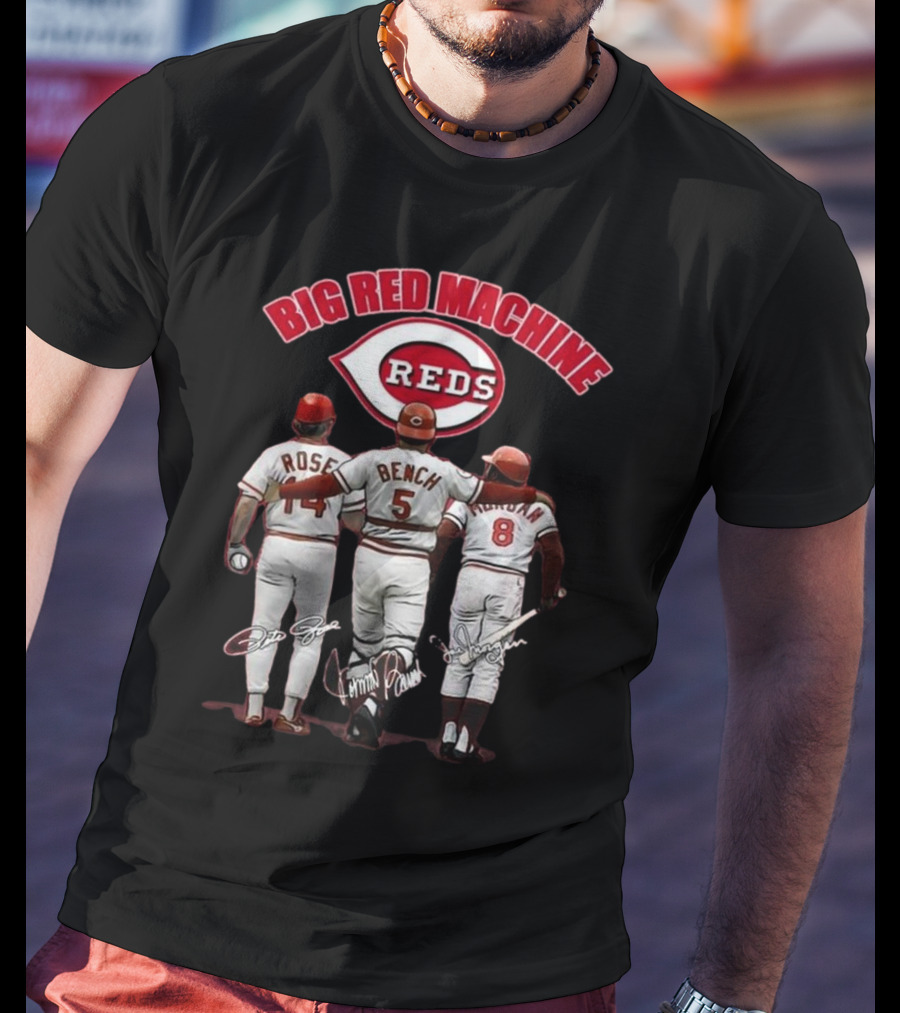 Cincinnati Reds Big Red Machine Pete Rose Johnny Bench Joe Morgan T-Shirt