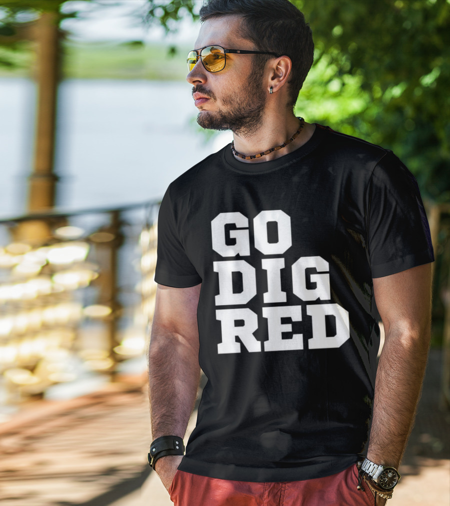 Go Dig Red Volleyball Nebraska Huskers Fan Spirit T-Shirt