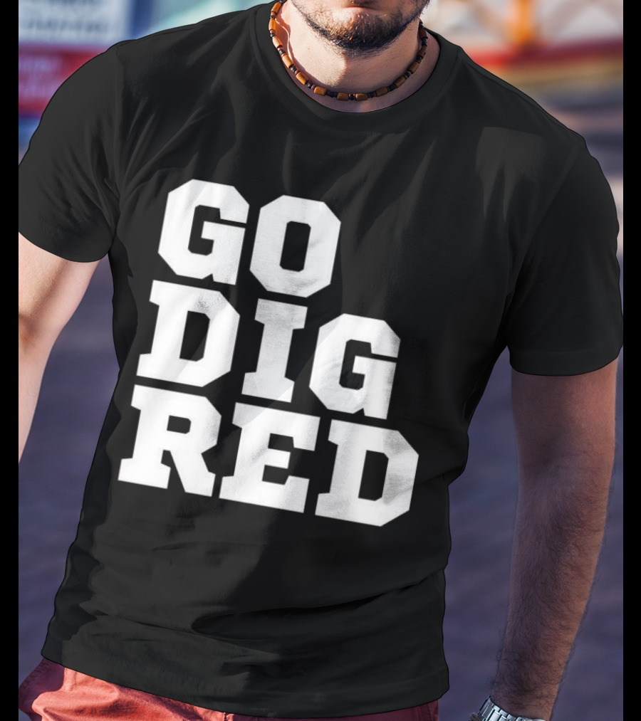 Go Dig Red Volleyball Nebraska Huskers Fan Spirit T-Shirt