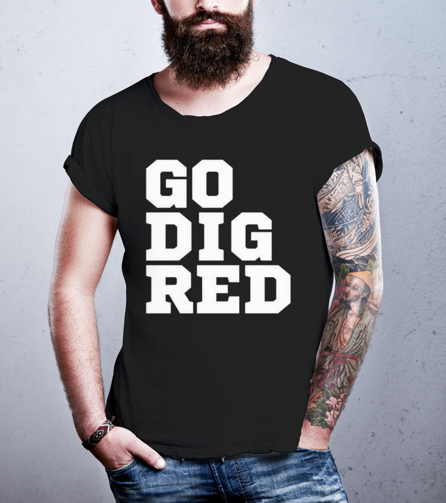 Go Dig Red Volleyball Nebraska Huskers Fan Spirit T-Shirt