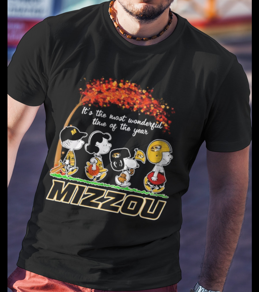 Mizzou Peanuts Fall It's The Most Wonderful Time Of The Year T-Shirt
