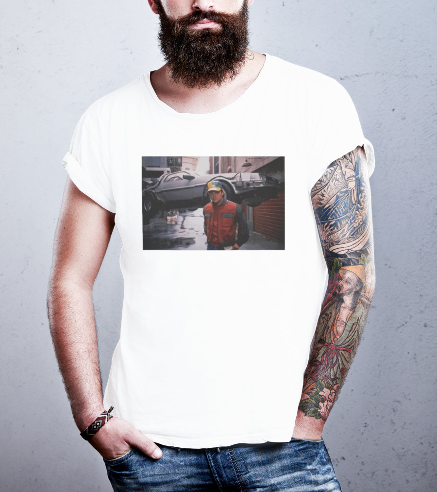 Back To The Future Marty McFly Michael J. Fox DeLorean Iconic Scene T-Shirt