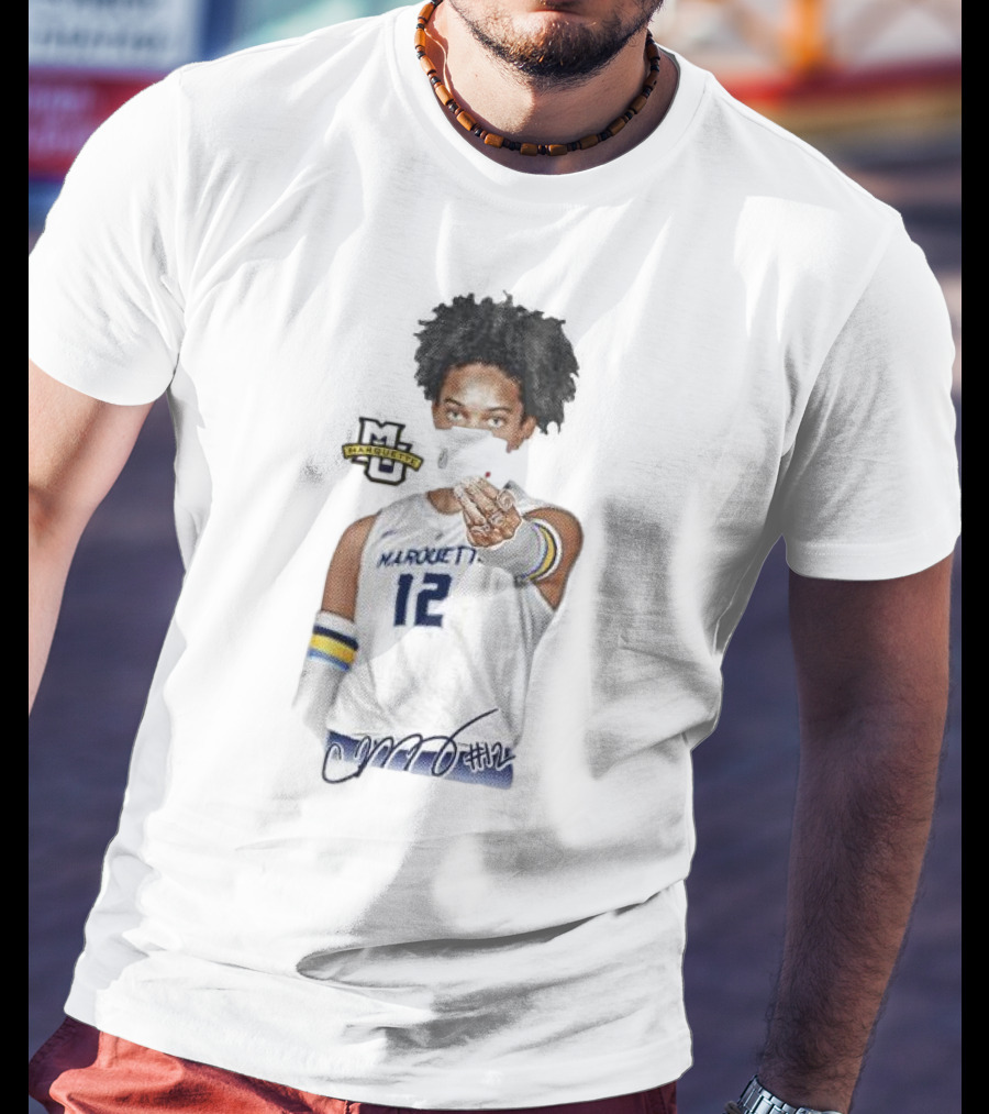 Carsen Murray Marquette Golden Eagles #12 Signature Cartoon MU T-Shirt