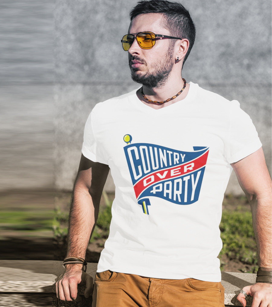 COUNTRY OVER PARTY Flag T-Shirt
