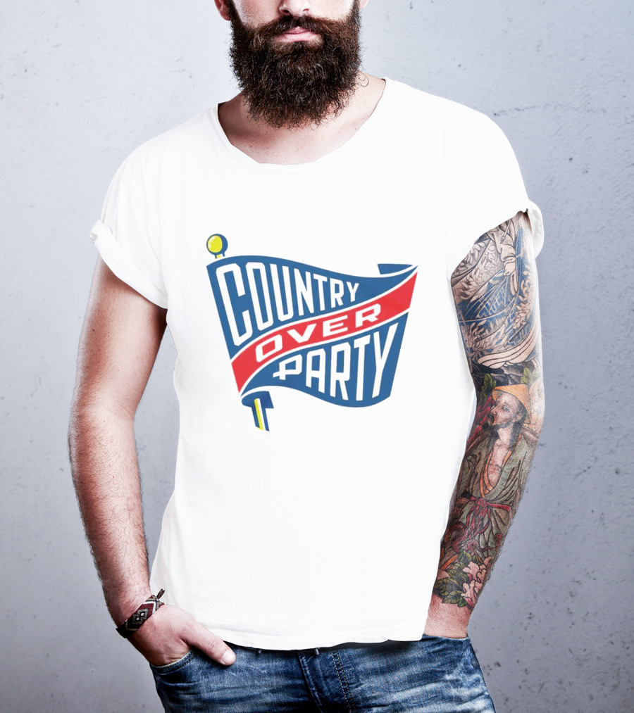 COUNTRY OVER PARTY Flag T-Shirt