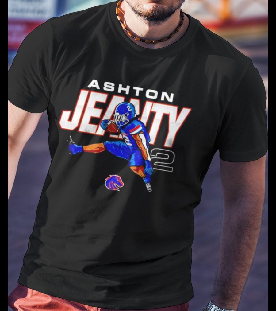 ASHTON JEANTY 2 Boise State Broncos Player Cartoon T-Shirt