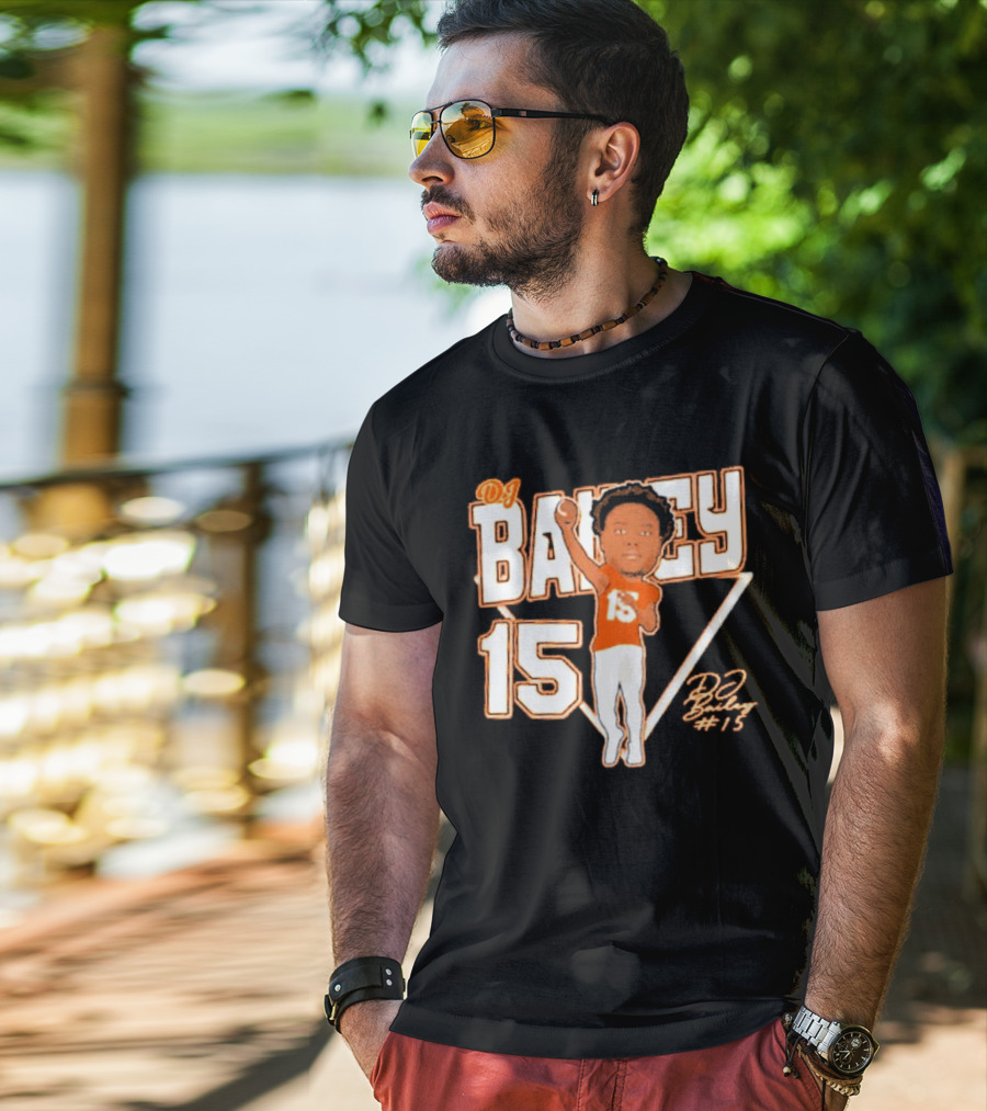 DJ Bailey 15 Sam Houston Bearkats Signature Cartoon T-Shirt