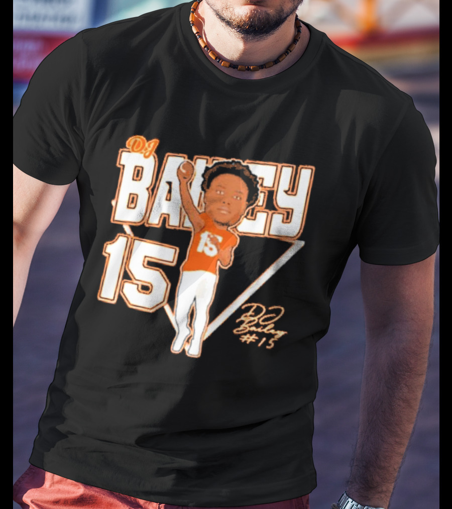 DJ Bailey 15 Sam Houston Bearkats Signature Cartoon T-Shirt