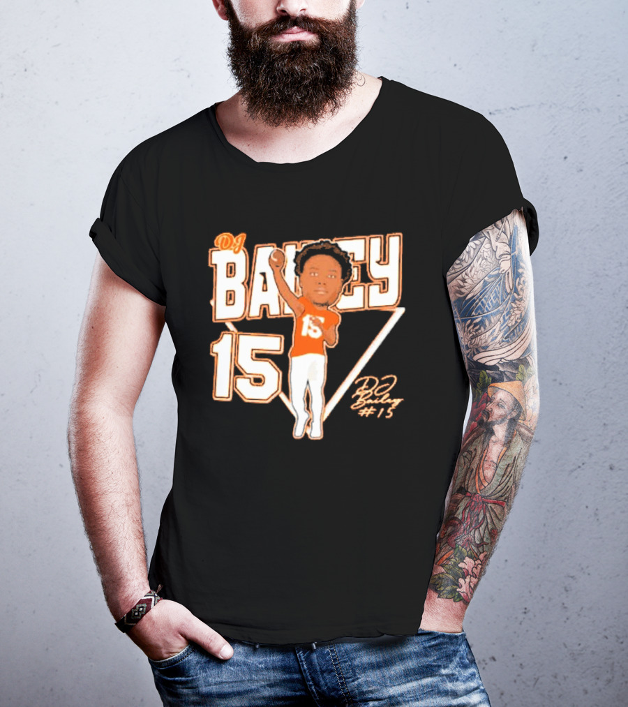 DJ Bailey 15 Sam Houston Bearkats Signature Cartoon T-Shirt