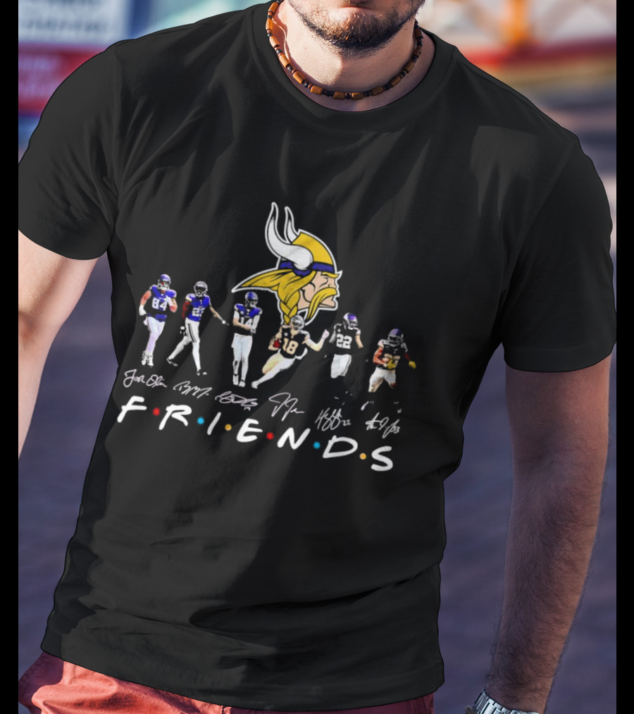 Minnesota Vikings Players Signatures Friends T-Shirt
