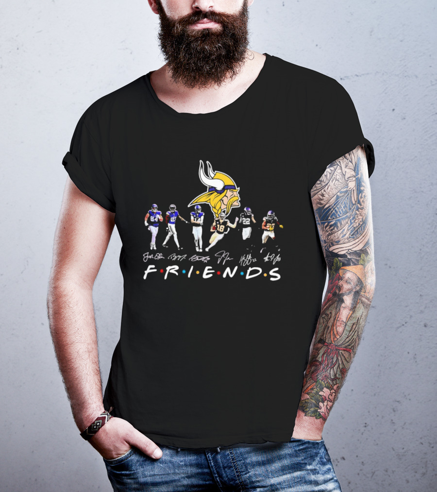 Minnesota Vikings Players Signatures Friends T-Shirt