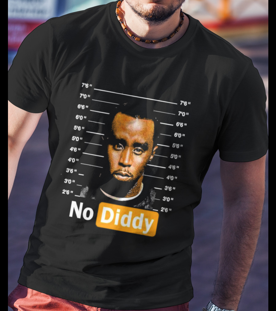 No Diddy Sean P Diddy Combs Mugshot Height Lines T-Shirt