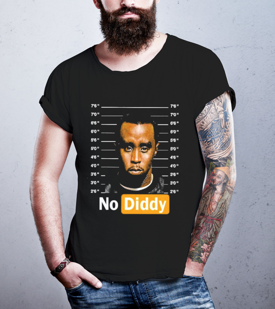 No Diddy Sean P Diddy Combs Mugshot Height Lines T-Shirt