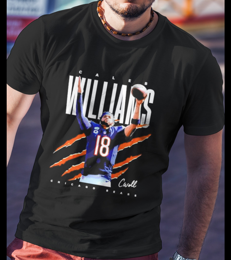 Caleb Williams Chicago Bears Number 18 Football CWell Signature T-Shirt
