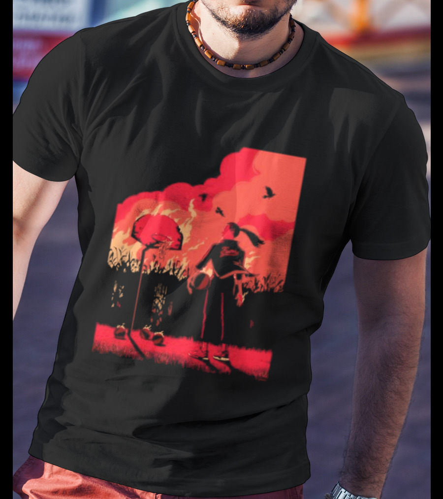 ROTY Caitlin Clark Indiana Fever Cartoon Basketball Scene T-Shirt