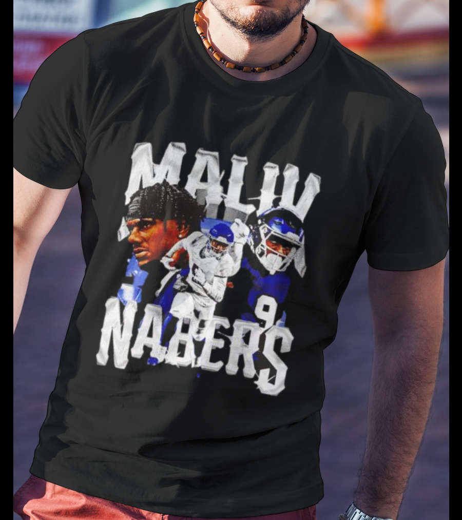 Malik Nabers New York Giants Football Player Collage T-Shirt