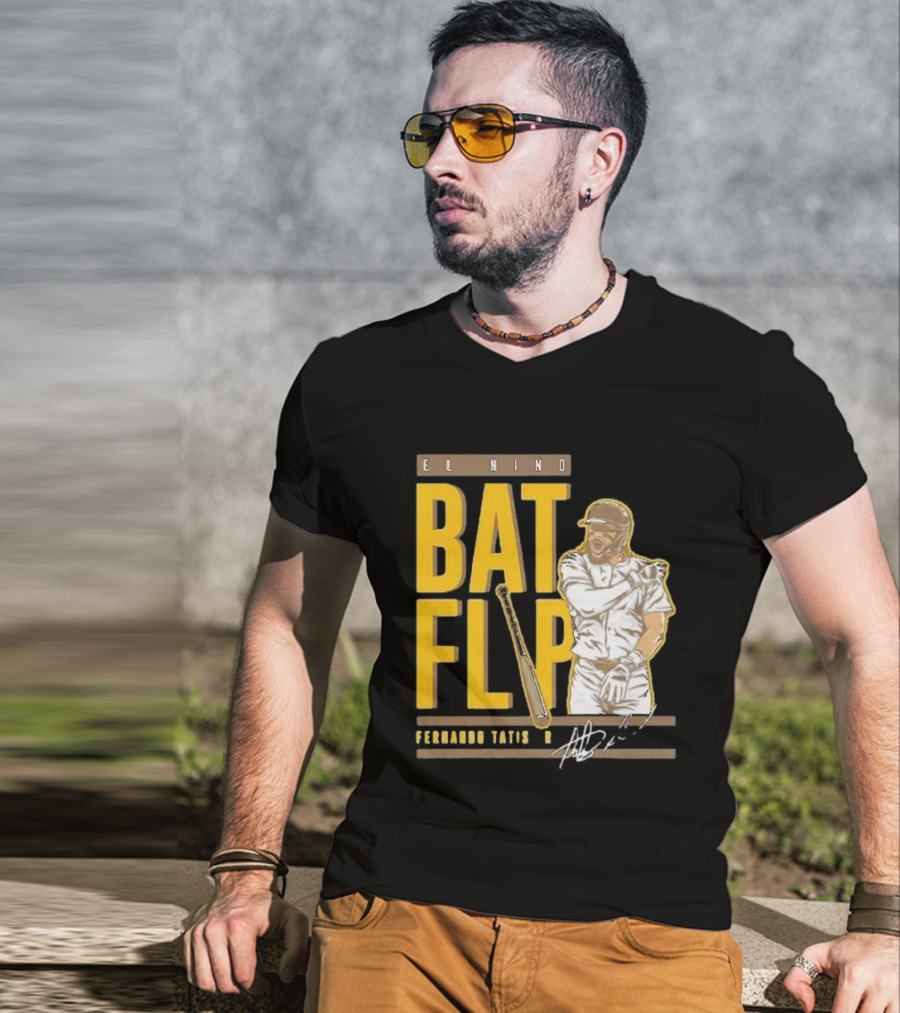 El Nino Bat Flip Fernando Tatis Jr. Signature San Diego Padres T-Shirt