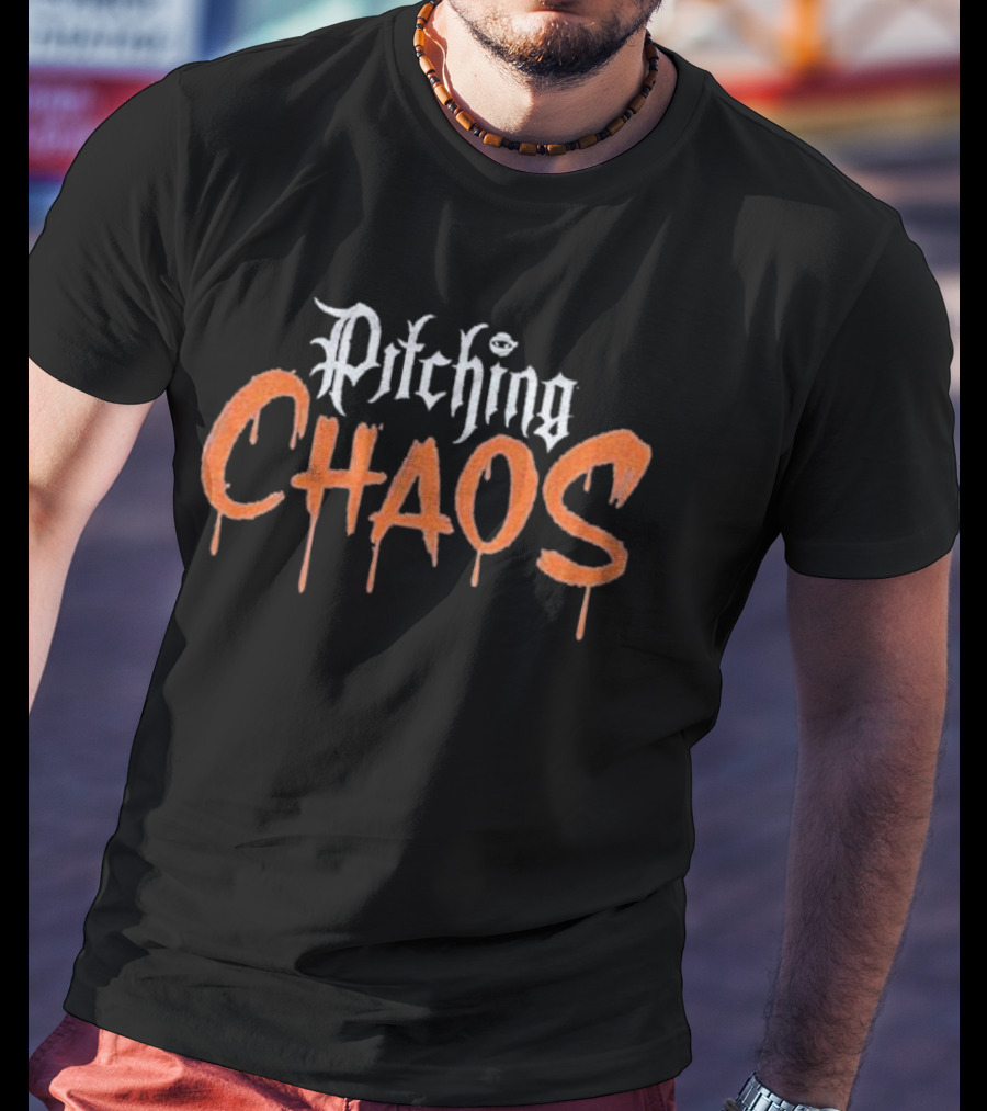 Pitching Chaos Detroit Tigers Baseball T-Shirt
