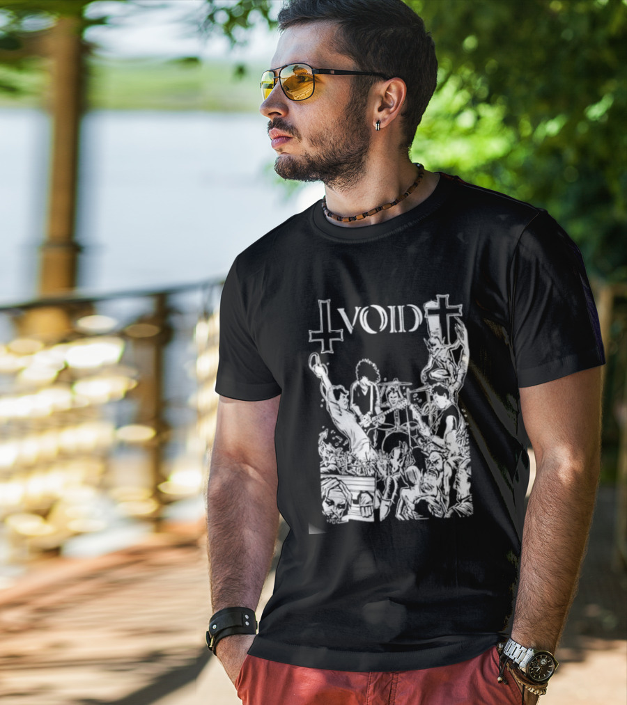 Void Time To Die Band Artwork With Crosses And Skeletons T-Shirt