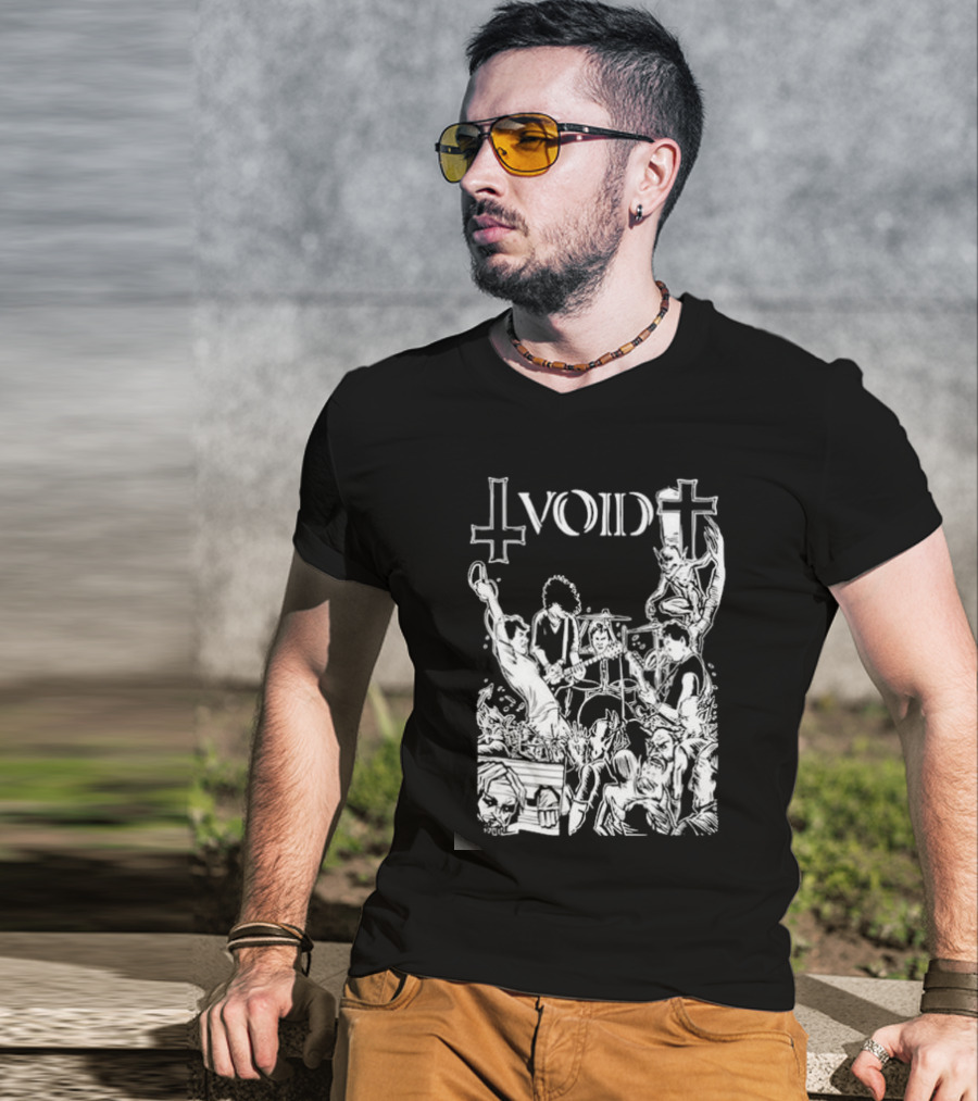 Void Time To Die Band Artwork With Crosses And Skeletons T-Shirt