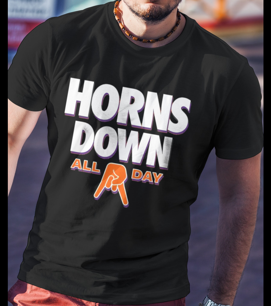 Horns Down All Day Clemson Tiger College Rival Humor T-Shirt