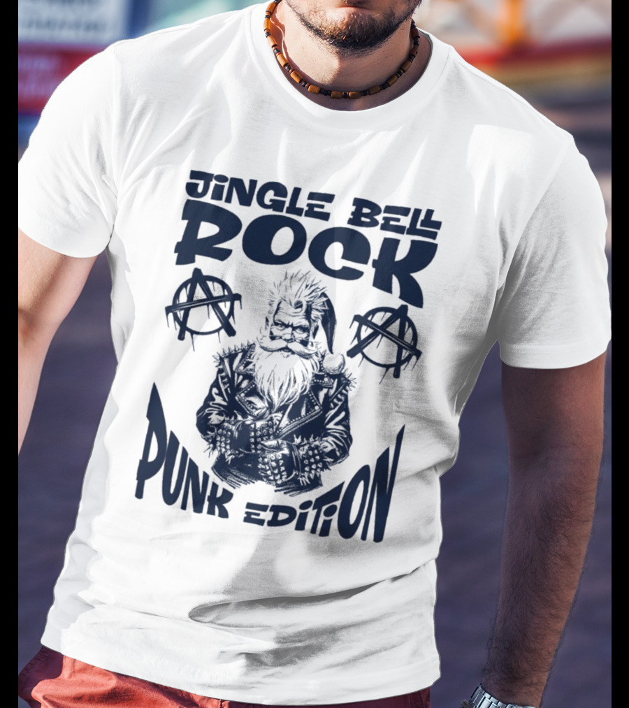 Jingle Bell Rock Punk Edition Anarchy Santa Claus T-Shirt