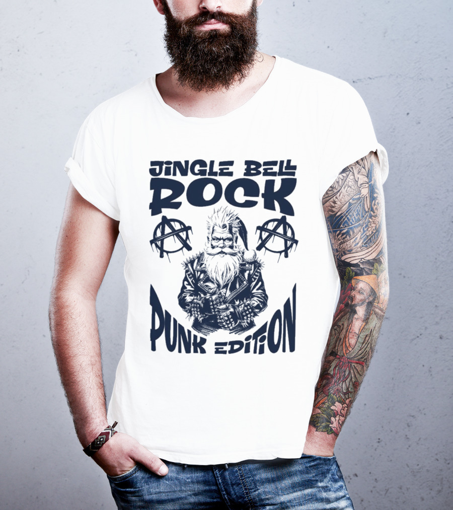 Jingle Bell Rock Punk Edition Anarchy Santa Claus T-Shirt