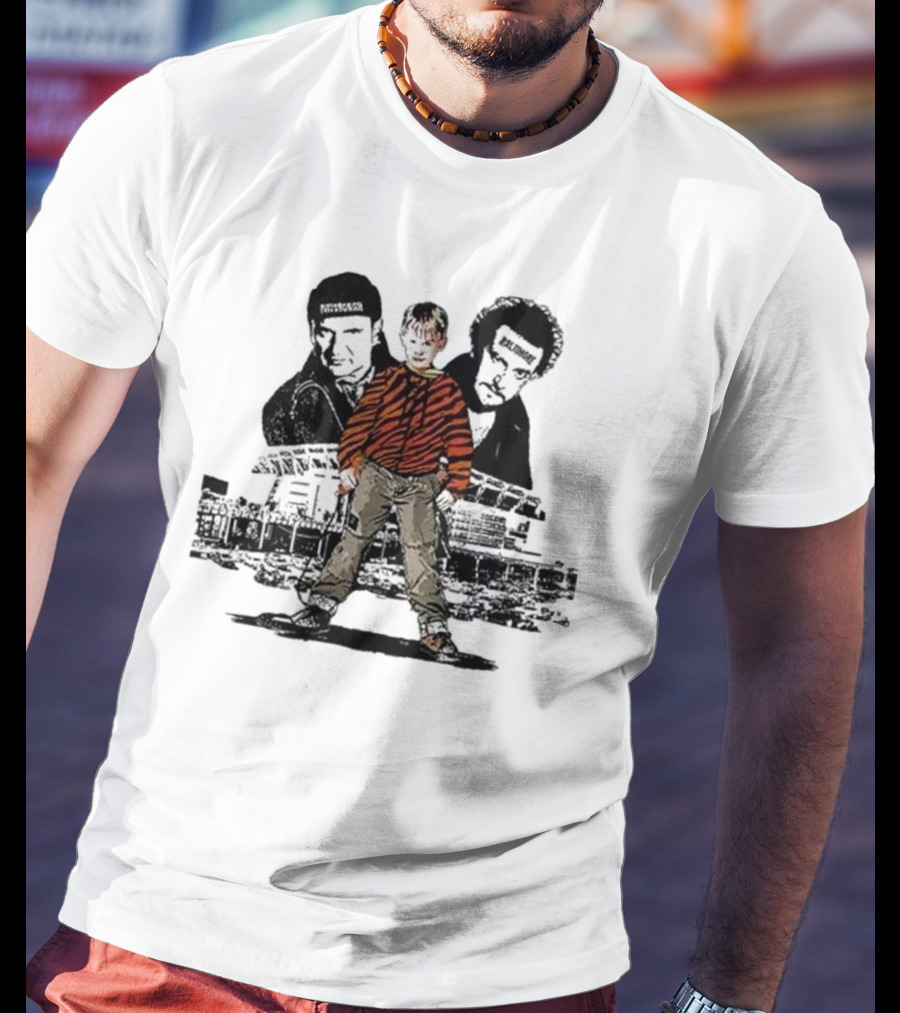 Pittsburgh Steelers Baltimore Ravens Home Alone Parody Stadium Scene T-Shirt