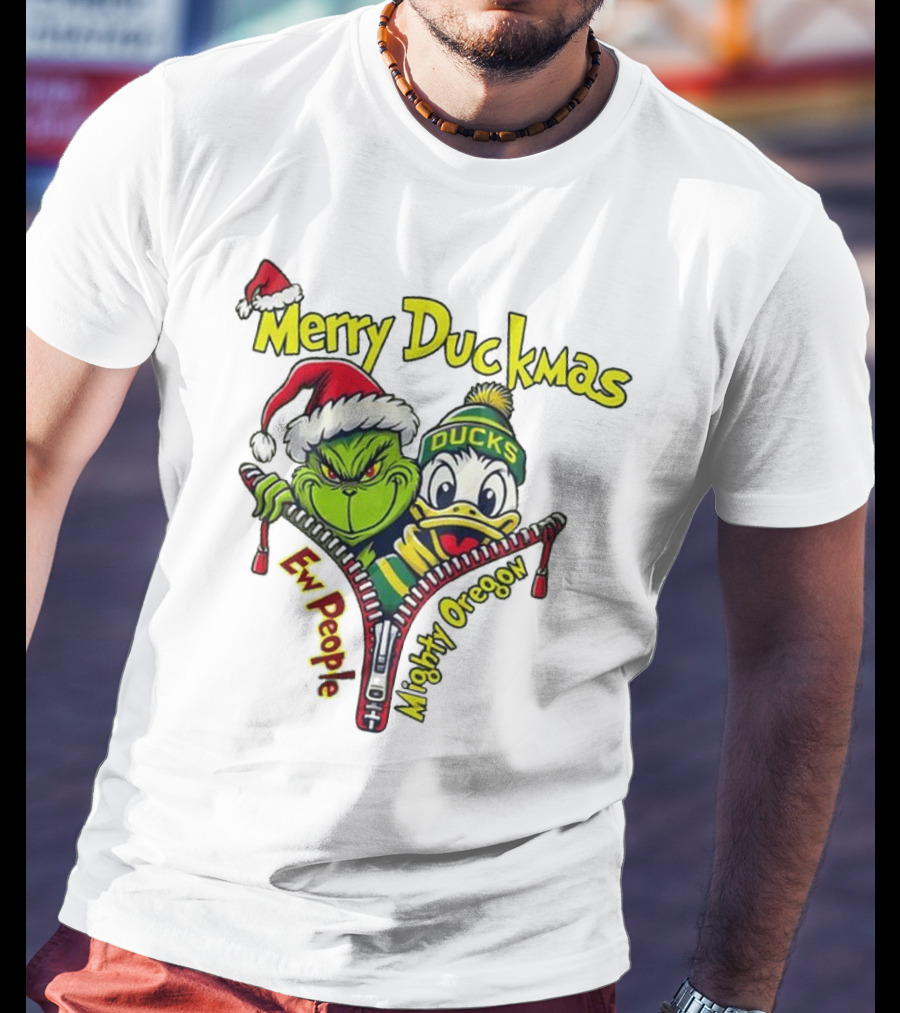 Merry Duckmas Ew People Mighty Oregon Ducks T-Shirt