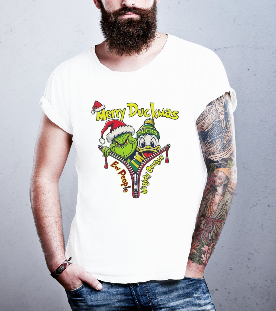 Merry Duckmas Ew People Mighty Oregon Ducks T-Shirt