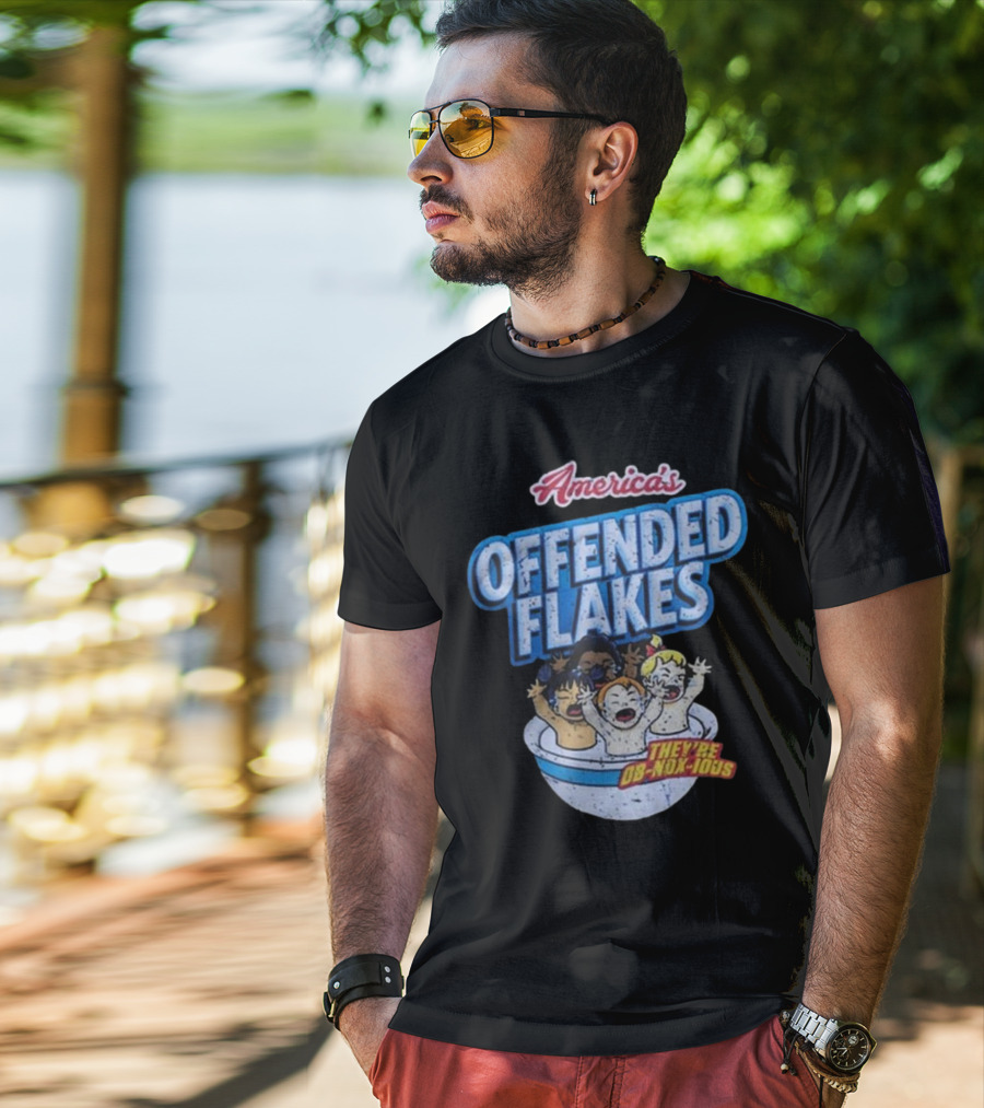 Derek Holland Wearing America's Offended Flakes They're Ob Nox Ious T-Shirt