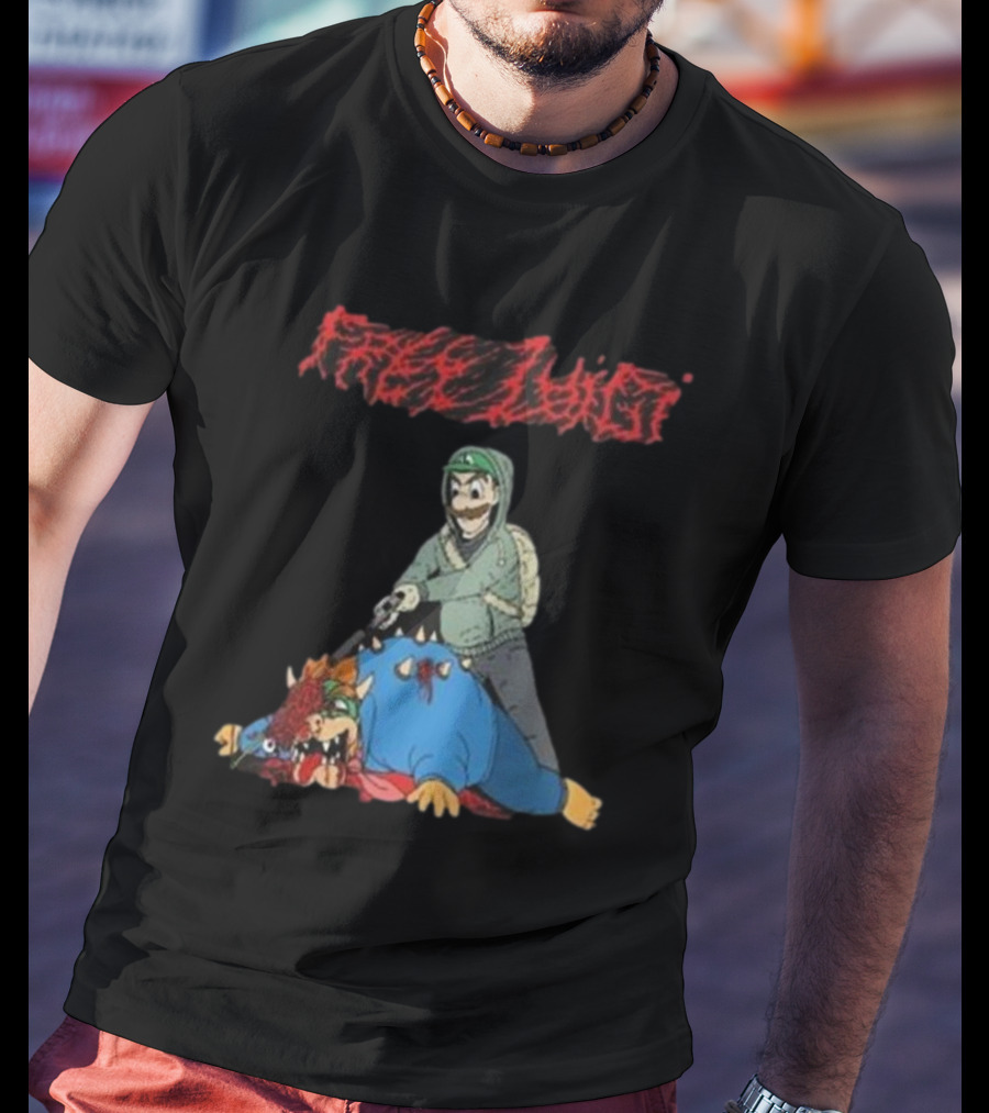 Free Luigi Mangione Sanguisugabogg Controversy Mario T-Shirt