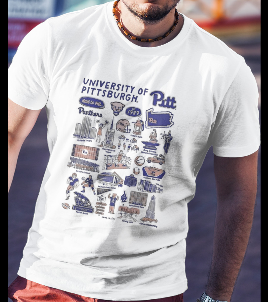 University Of Pittsburgh Pitt Panthers Landmarks And Traditions Est 1787 Vive La Fete Impressions T-Shirt