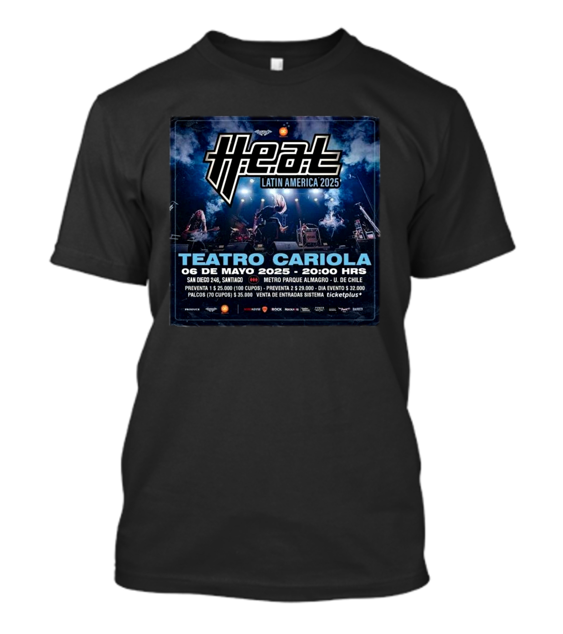 H.E.A.T Latin America 2025 Teatro Cariola Santiago May 6 2025 20:00 HRS T-Shirt