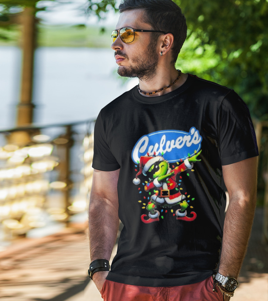 Culver's Santa Grinch Dabbing Christmas T-Shirt