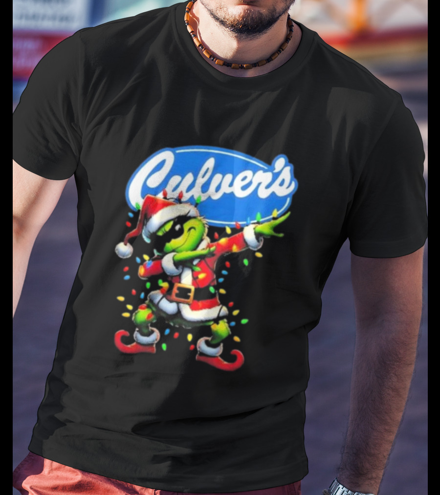 Culver's Santa Grinch Dabbing Christmas T-Shirt