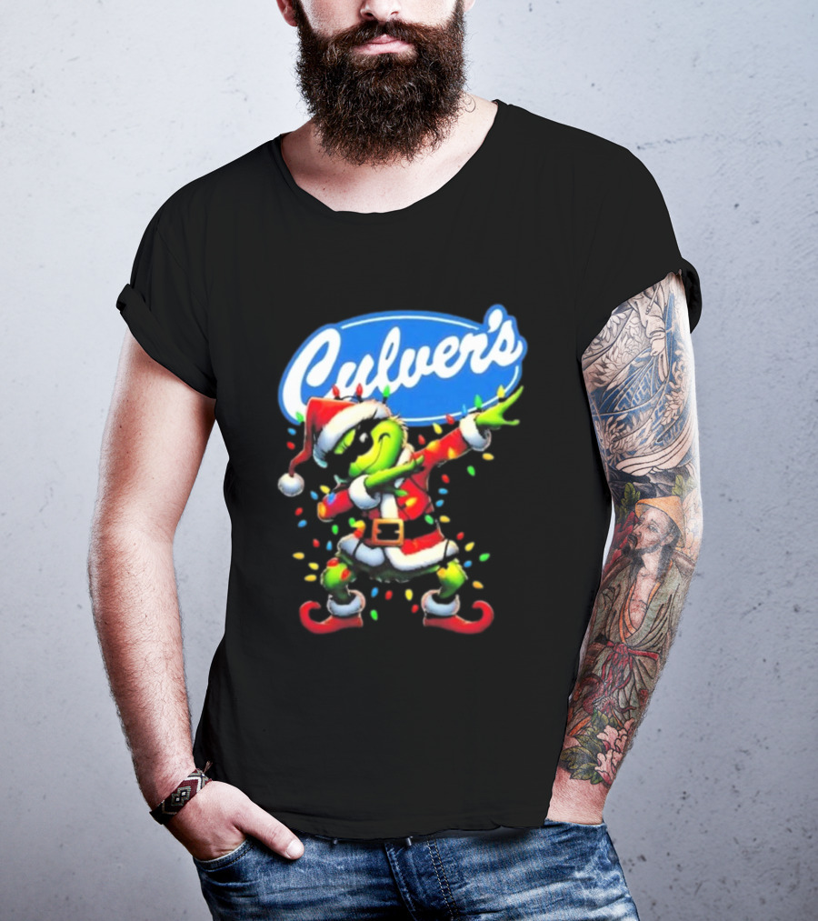 Culver's Santa Grinch Dabbing Christmas T-Shirt