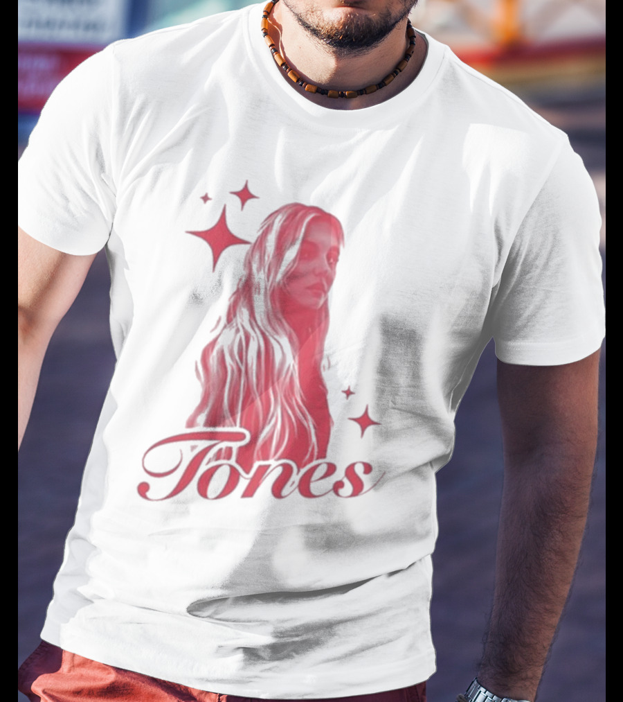 Onrepeat Tones Ecru Kids Tones Red Star Accents T-Shirt