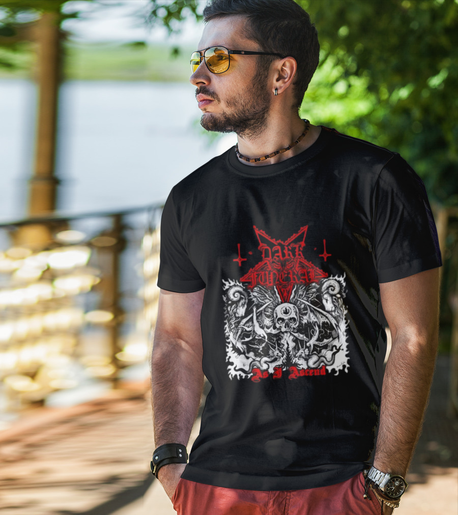 Dark Funeral As I Ascend Skull Bat Wings Gothic Symbolism T-Shirt