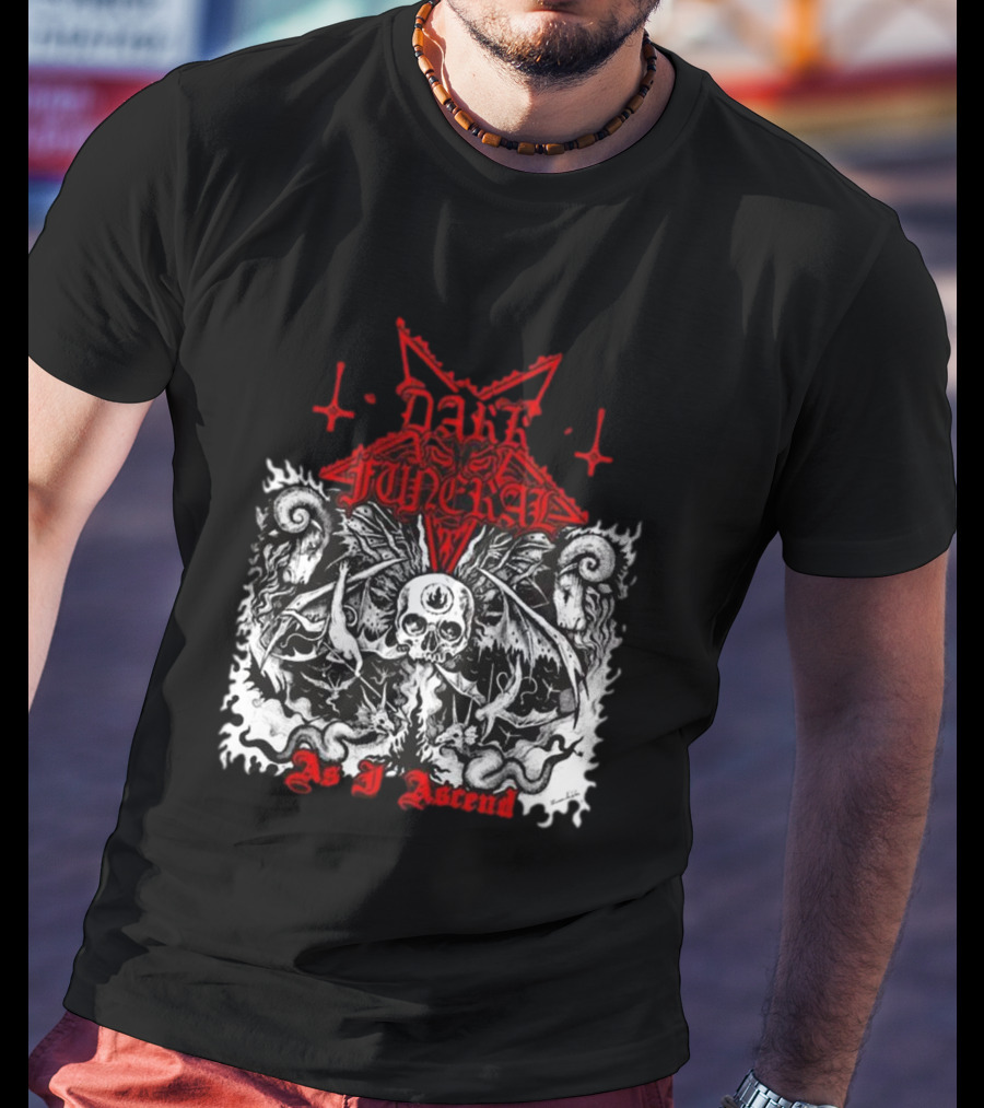 Dark Funeral As I Ascend Skull Bat Wings Gothic Symbolism T-Shirt