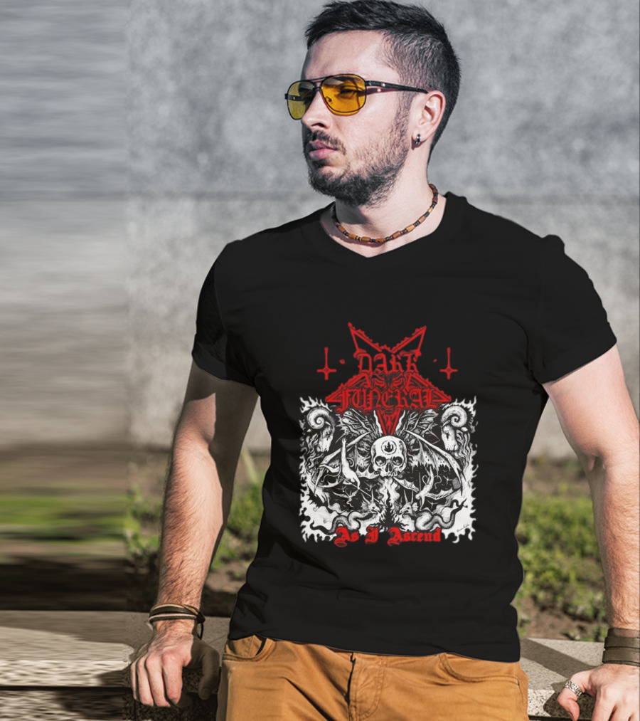 Dark Funeral As I Ascend Skull Bat Wings Gothic Symbolism T-Shirt